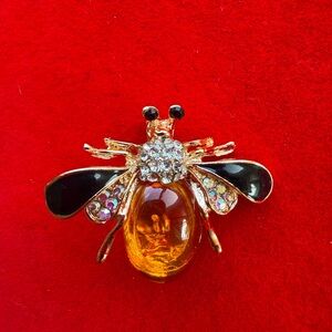 SOLD Gold and Black Bee Brooch